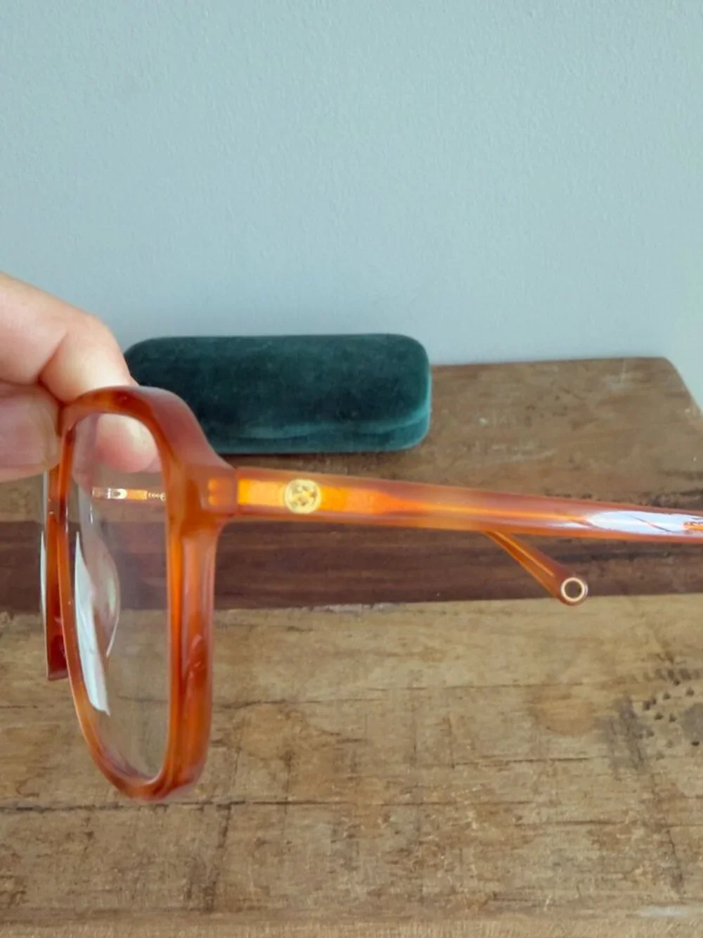 Gucci GG1078O Tortoise Orange Pilot Glasses with Blue Light/UV block